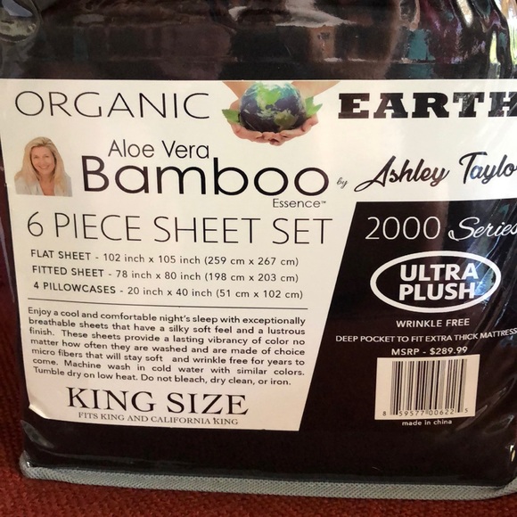 Bamboo Sheets 6 piece set King/Cal Black - Picture 3 of 6